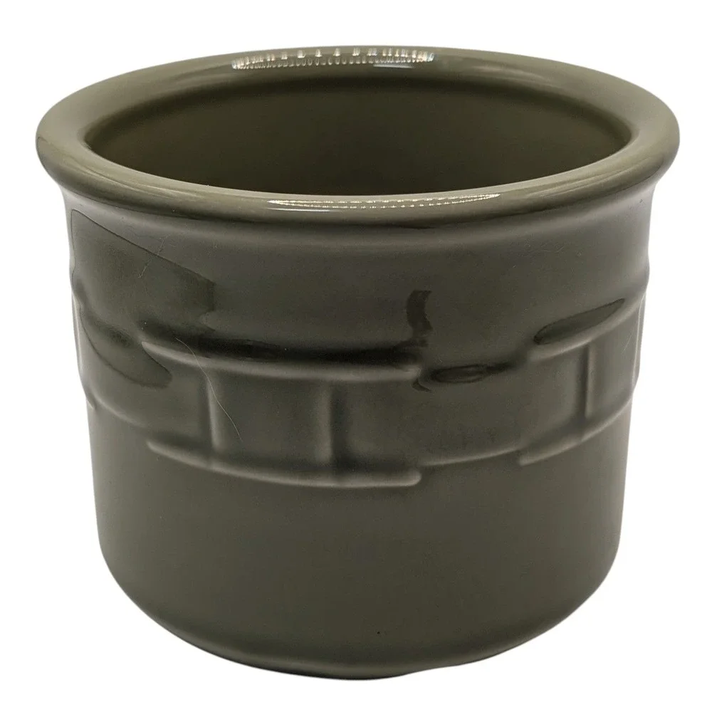 Longaberger‎ Pottery Crock One Pint Woven Traditions Green Textured USA No Lid